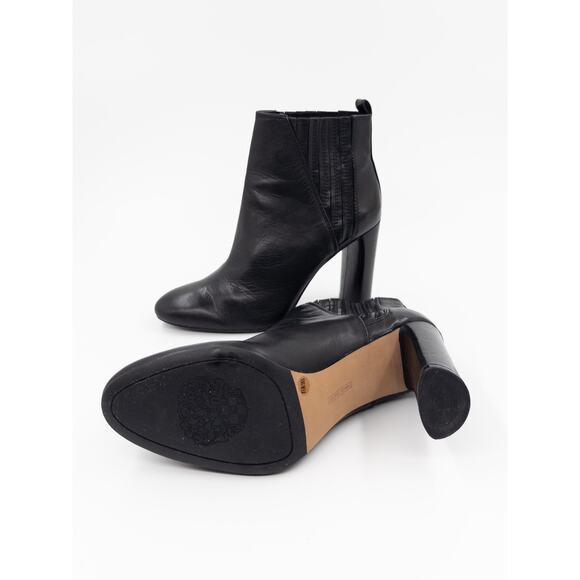 Vince Camuto Black Leather Ankle Boots Women’s 8.5 Block Heel Booties - Picture 8 of 9
